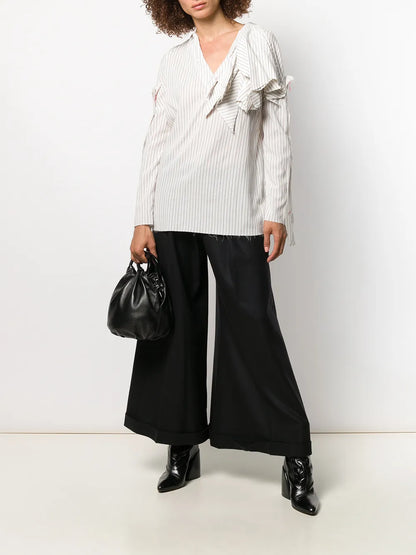 Striped Raw Edge Shirt