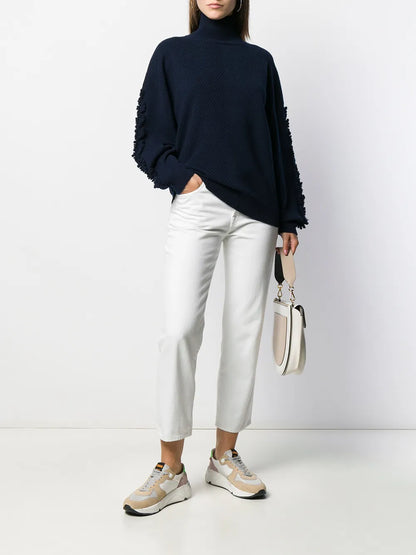 Textured Sleeves Detail Jumper