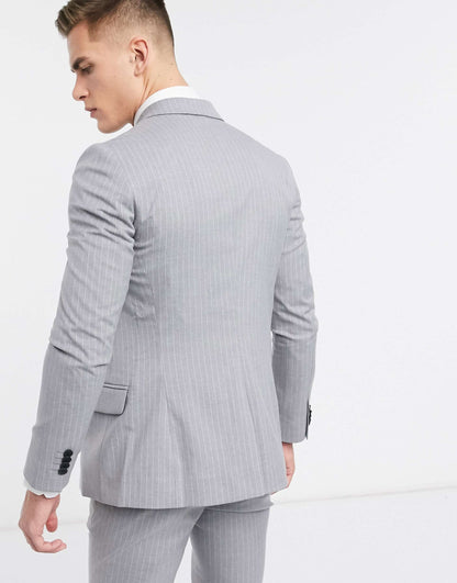 Pinstripe Skinny Suit Jacket