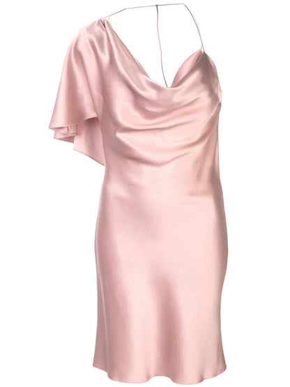 One Shoulder Satin Dress