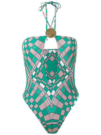 Printed Halterneck Swimsuit