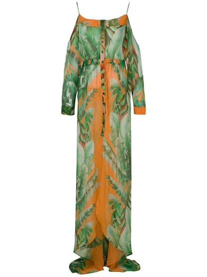 Printed Maxi Silk Dress