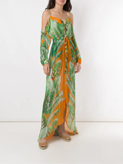 Printed Maxi Silk Dress