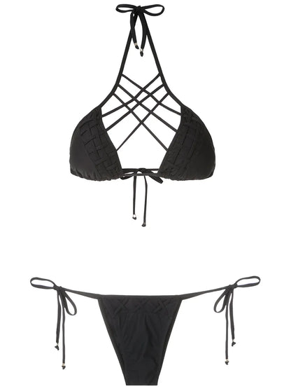 Strappy Triangle Bikini Set