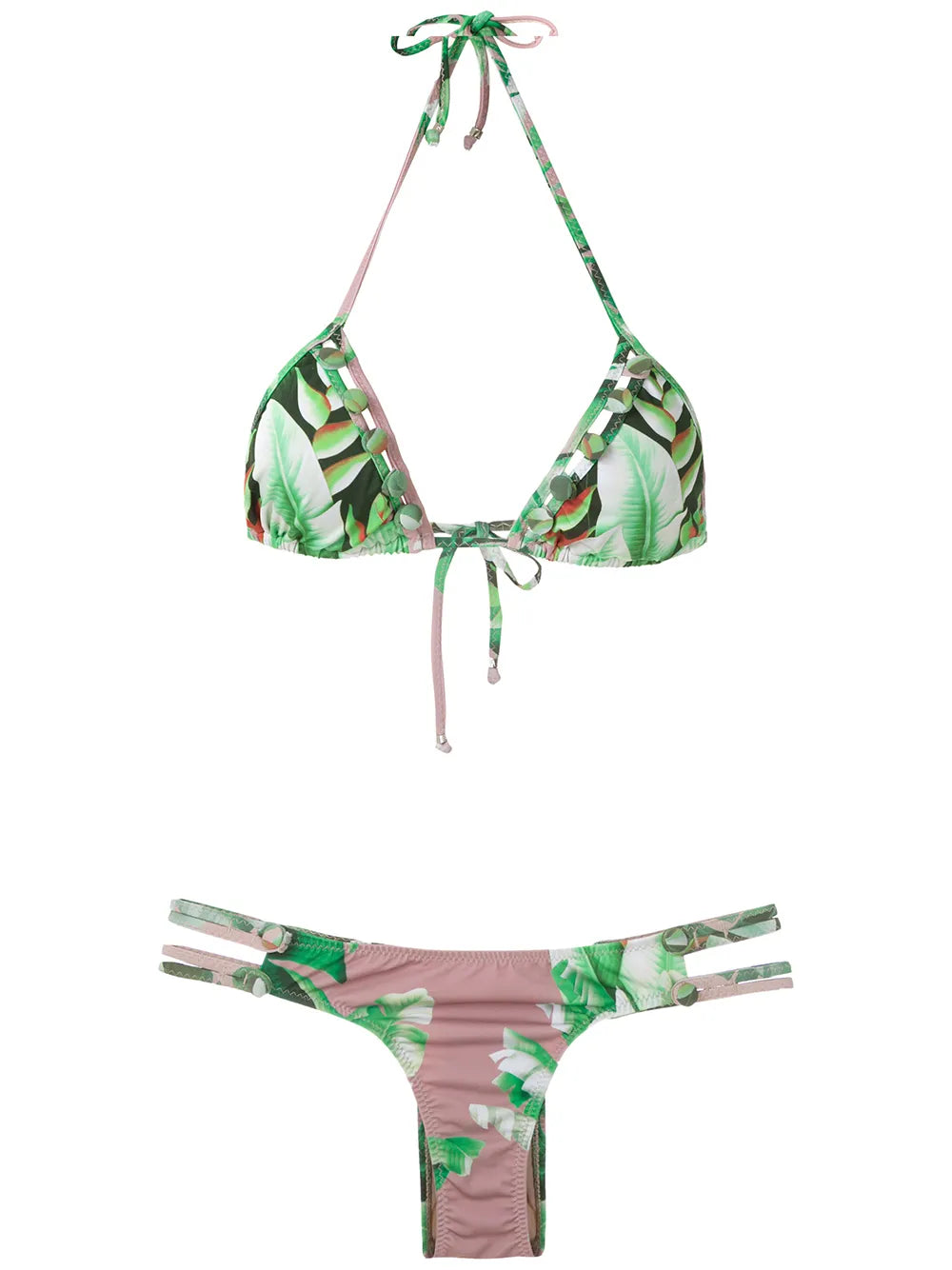 Printed Triangle Bikini Set