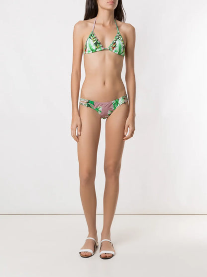 Printed Triangle Bikini Set