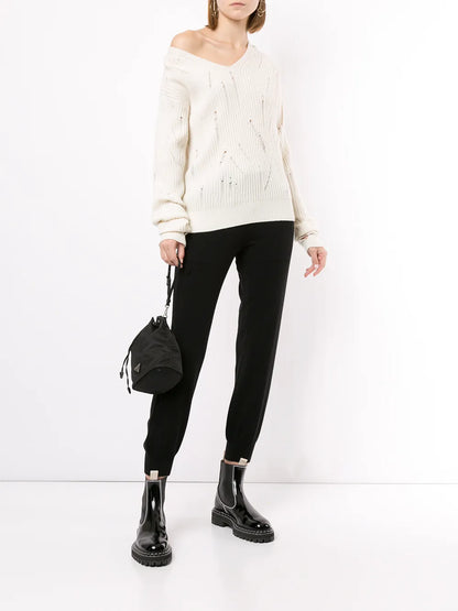 Drawstring Cashmere Track Pants