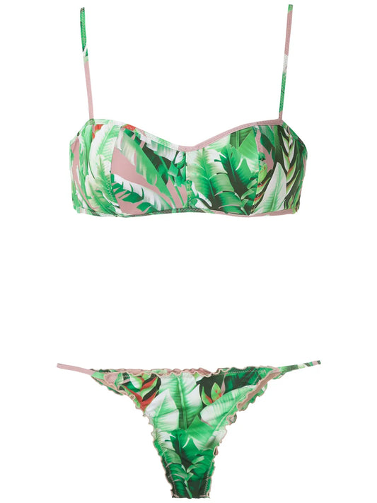 Flower Print Bikini Set