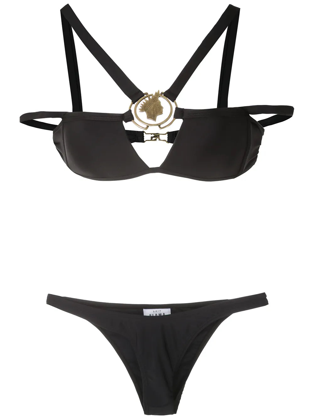 Metallic Embellishment Bikini Set