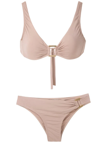 Metallic Embellishments Bikini Set