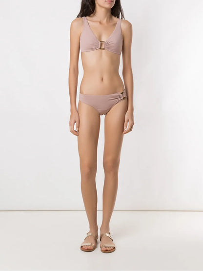 Metallic Embellishments Bikini Set