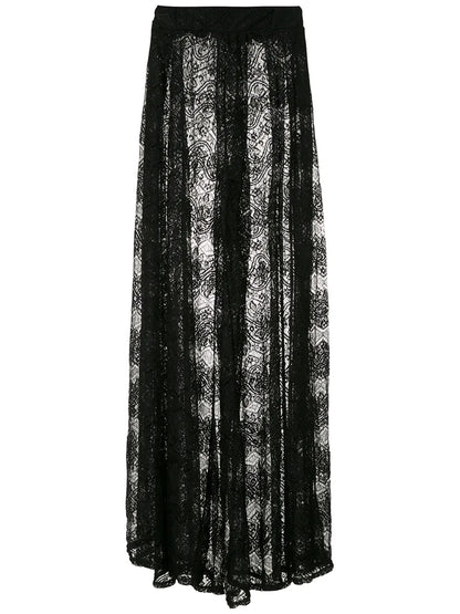 Wide-Leg Lace Trousers
