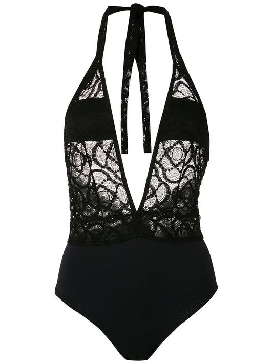 Lace Panel Swimsuit
