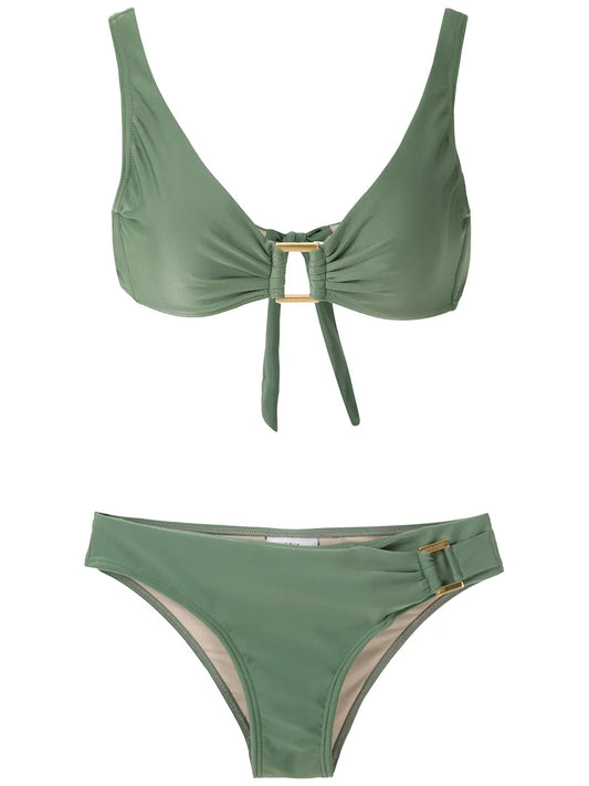 Metallic Embellishments Bikini Set