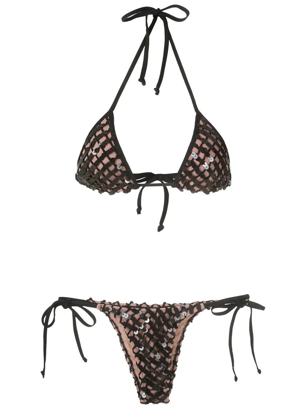 Sequinned Triangle Bikini Set