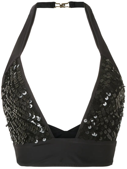 Sequinned Bikini Top