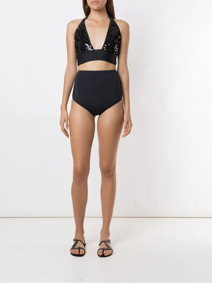 Sequinned Bikini Top