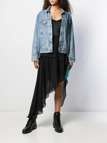 Asymmetric Polka Dot Skirt