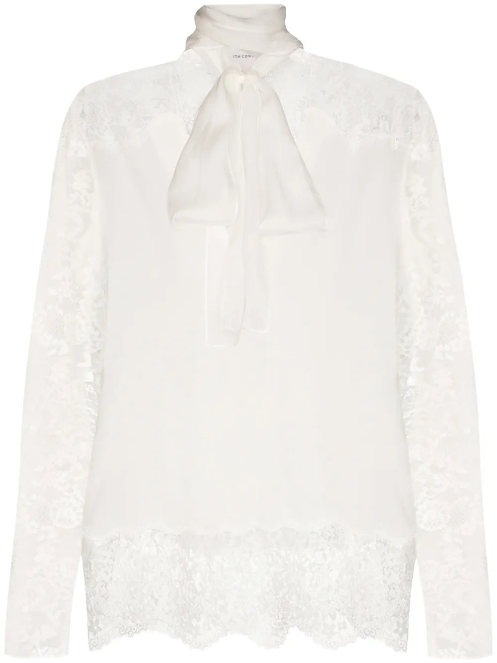Lace Detail Pussy Bow Blouse