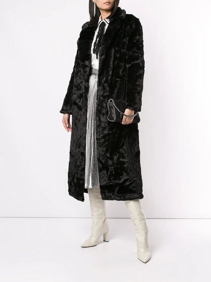 Black Bird Faux-Fur Coat