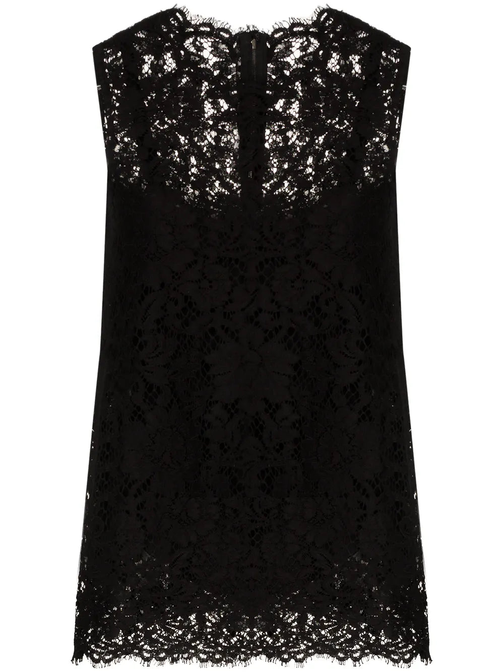 Cordonetto-Lace Sleeveless Tank Top