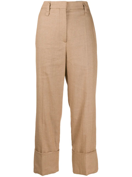 Straight Leg Cropped Trousers