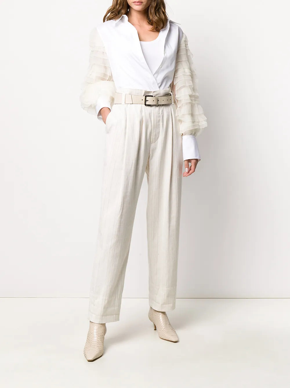 Pleated High-Waisted Trousers