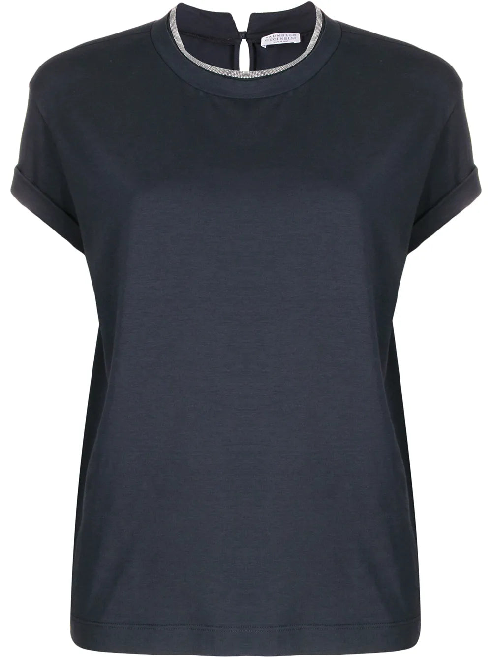 Brass-Embellished Crew-Neck T-Shirt