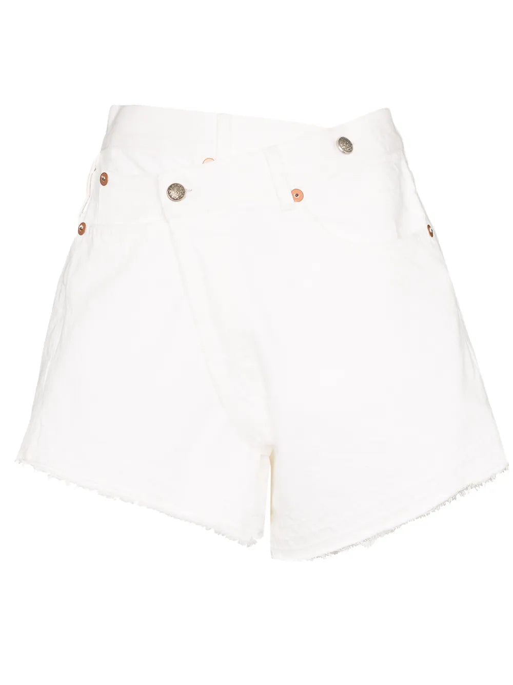 Crossover Waist Denim Shorts
