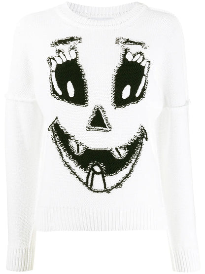 Pumpkin Face Intarsia Jumper