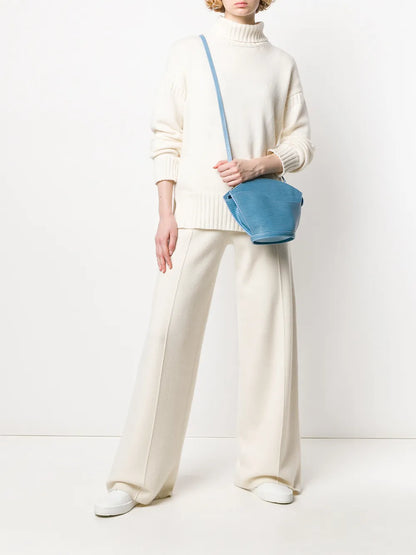 Wide-Leg Knitted Trousers