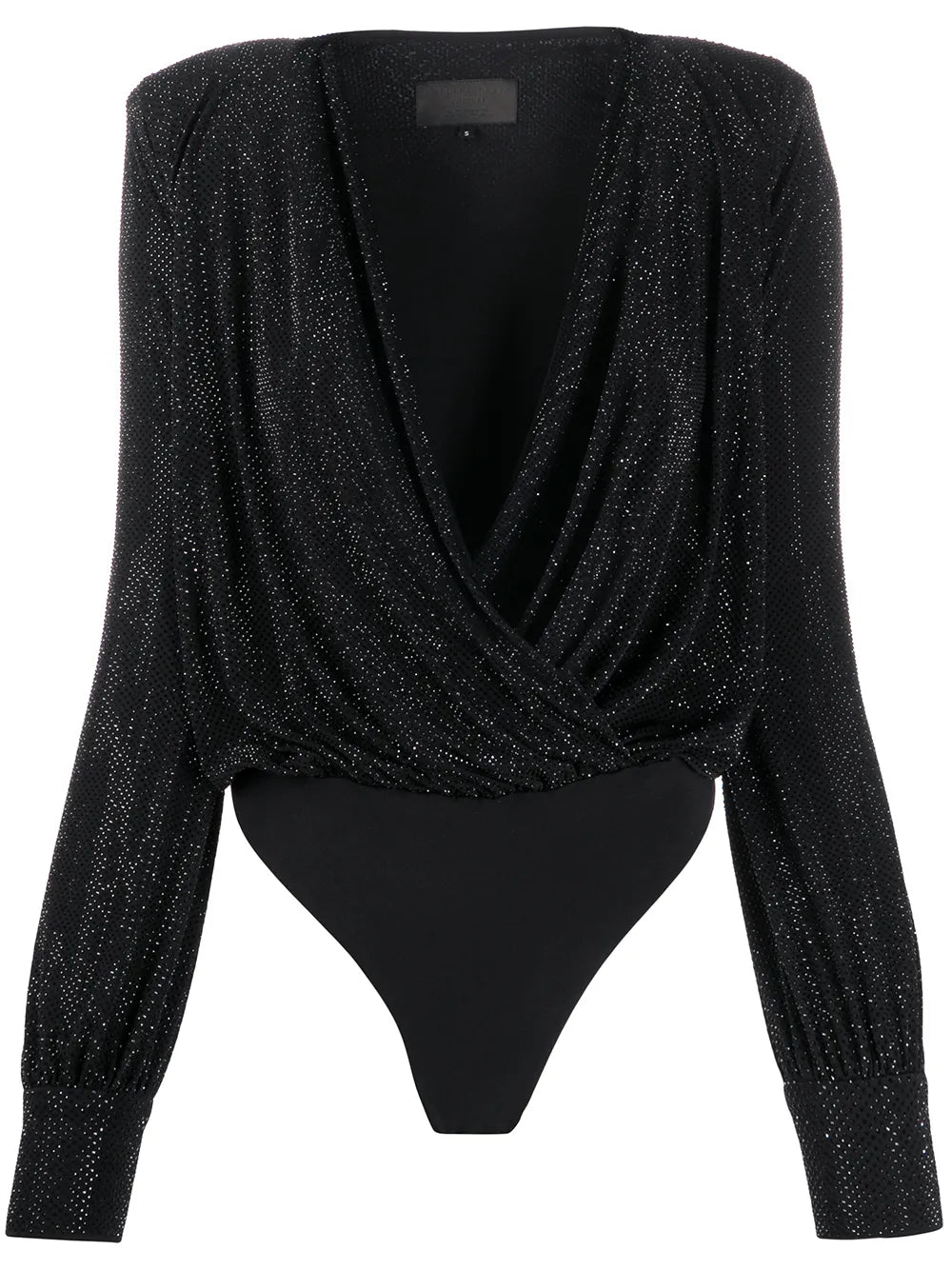 Crystal-Embellished Wrap Bodysuit