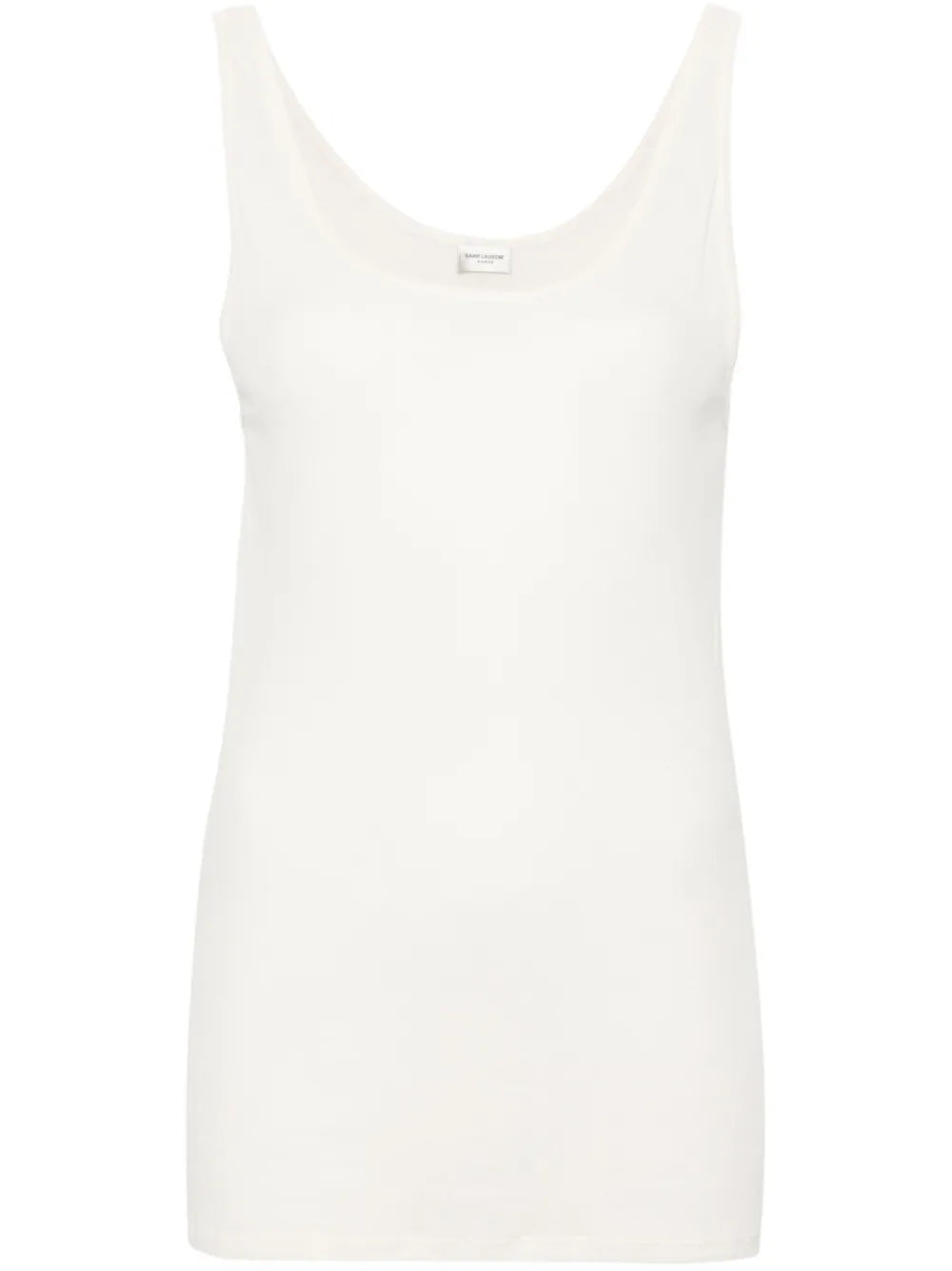 Fine-Ribbed Semi-Sheer Tank Top