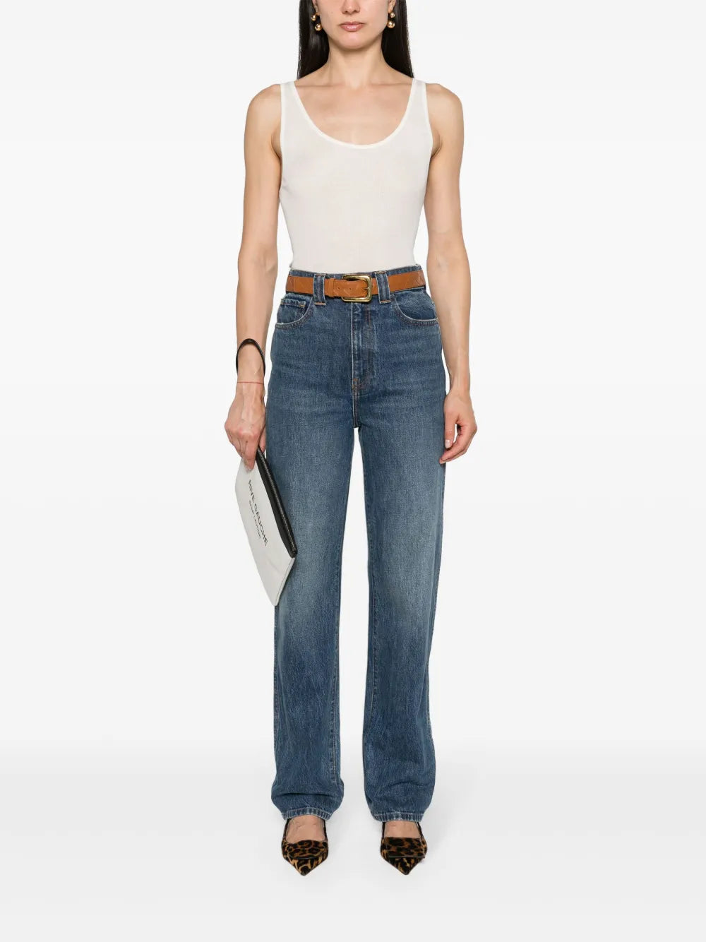 Fine-Ribbed Semi-Sheer Tank Top