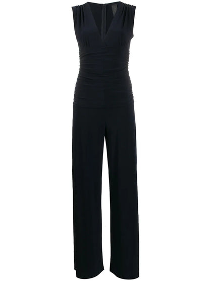 Draped Straight-Leg Jumpsuit
