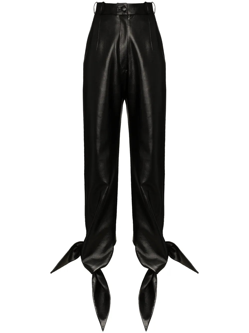 High-Waisted Faux Leather Trousers