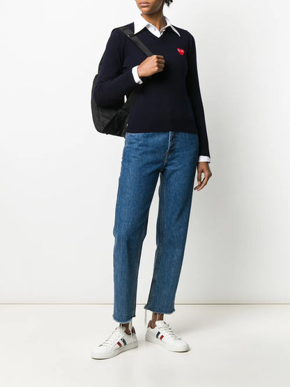 Heart Embroidery Slim-Fit Jumper