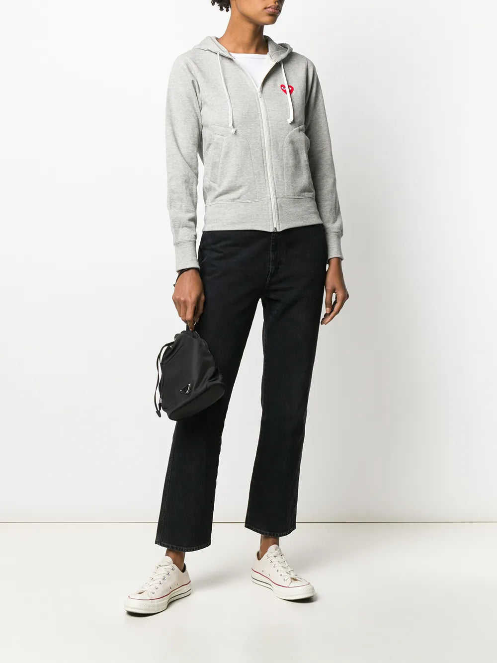 Zipped Almond Eye Heart Hoodie