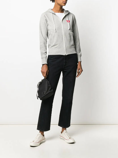 Zipped Almond Eye Heart Hoodie