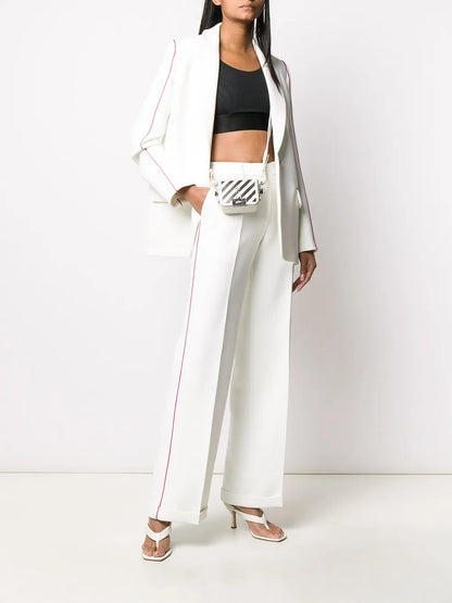 Contrasting Trim Tailored Trousers