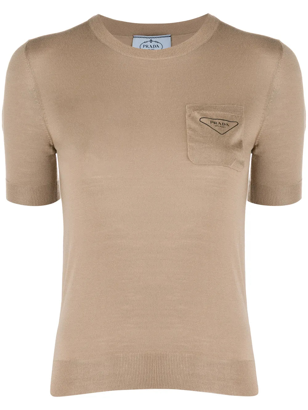 Chest Pocket Crew Neck Top