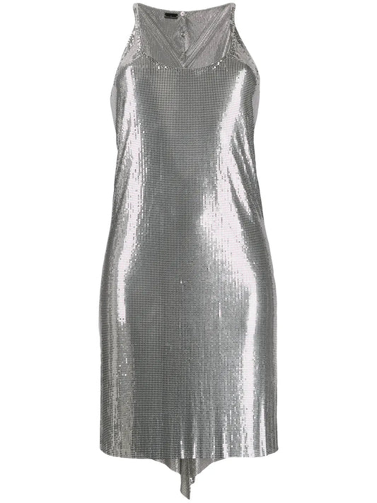 Metallized Mesh Dress