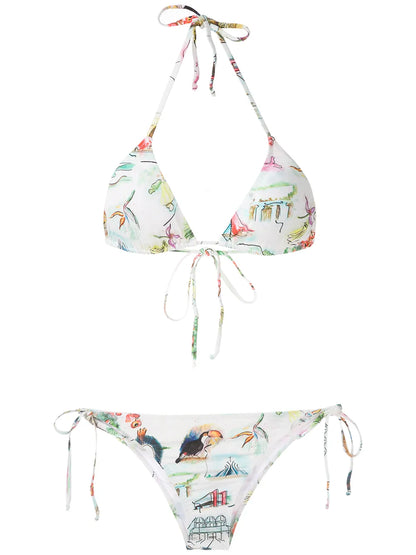 Borakay Printed Tie Bikini Set