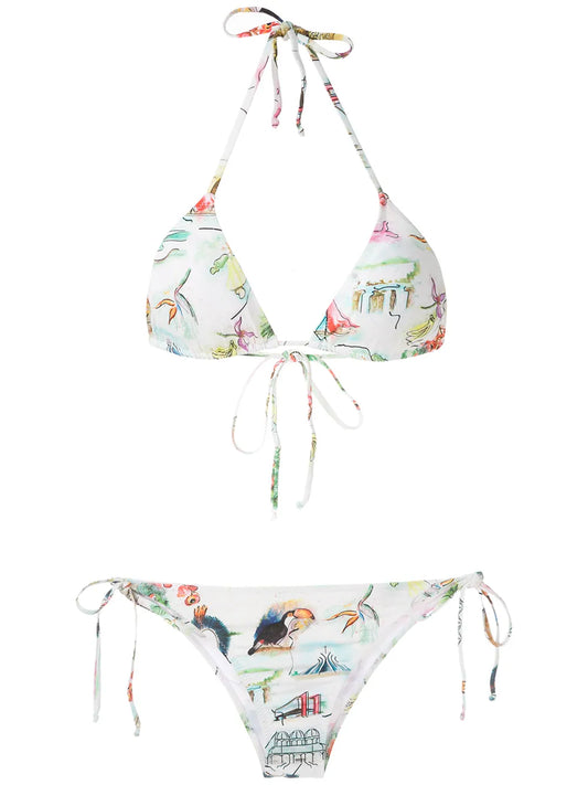 Borakay Printed Tie Bikini Set