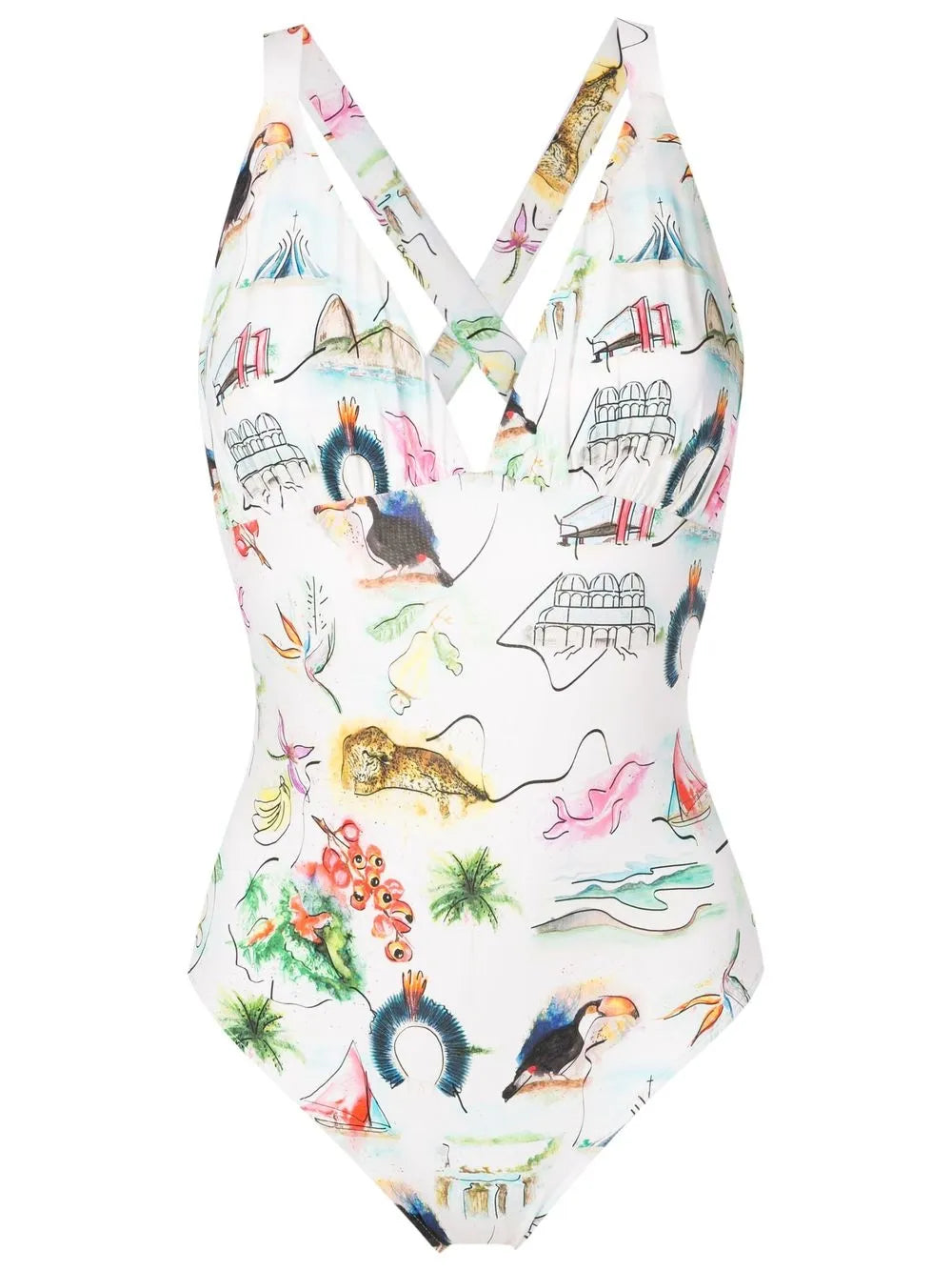 Motif-Print One-Piece Swimsuit