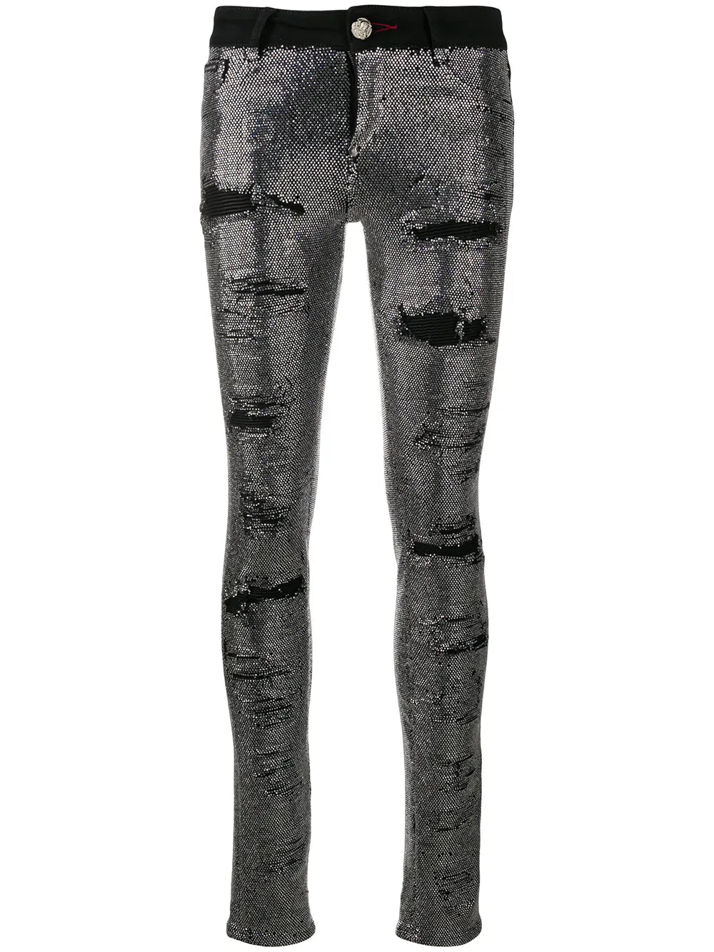 Crystal-Embellished Skinny Jeans