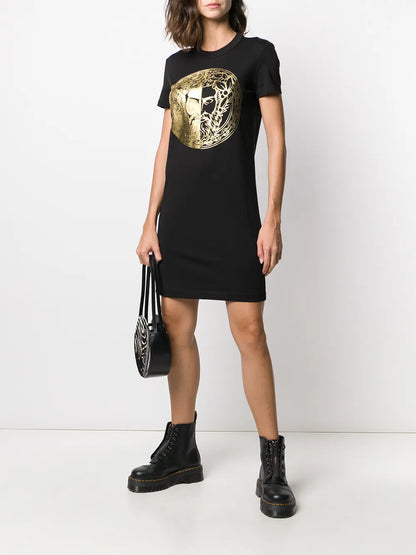 Foil-Print T-Shirt Dress