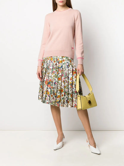 Floral Print Pleated Skirt