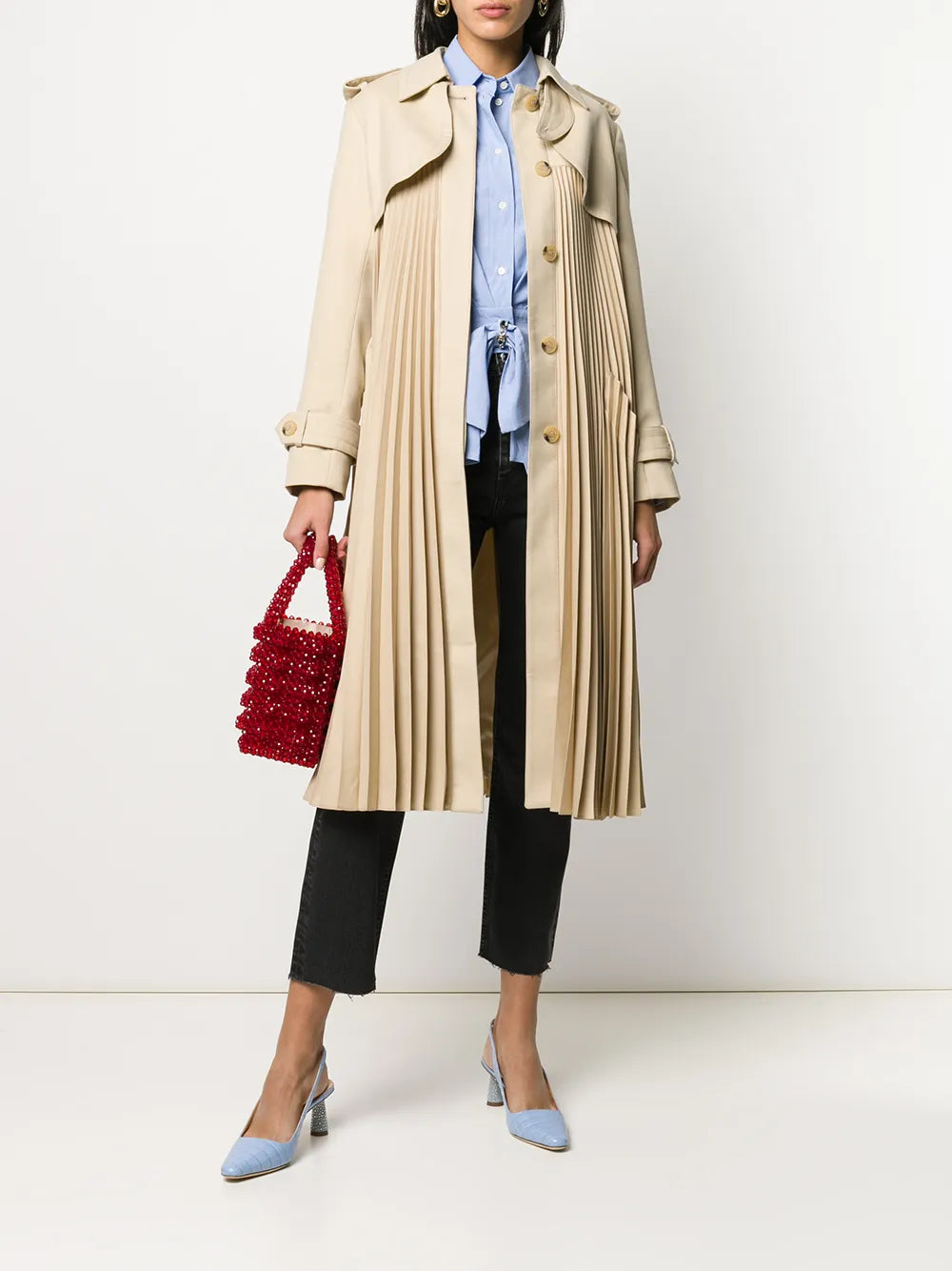 Pleated Trench Coat