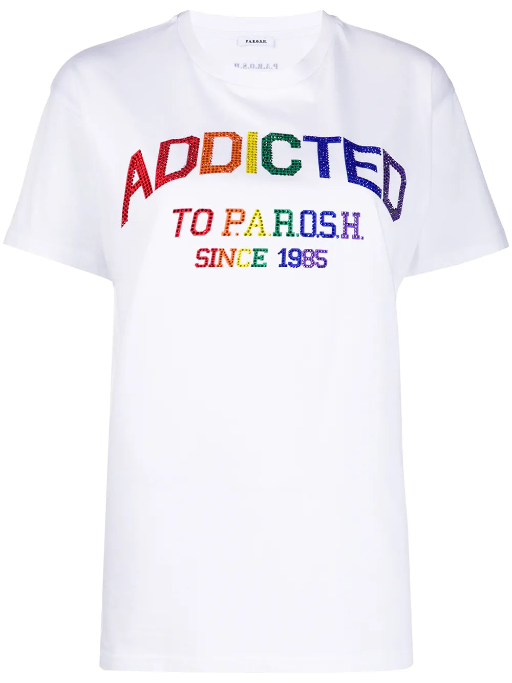 Crew Neck Crystal-Embellished T-Shirt